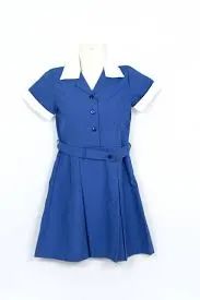 PLT/CNTRS SCHOOL DRESS RYW1 ROYAL/WHT